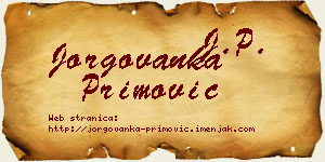 Jorgovanka Primović vizit kartica